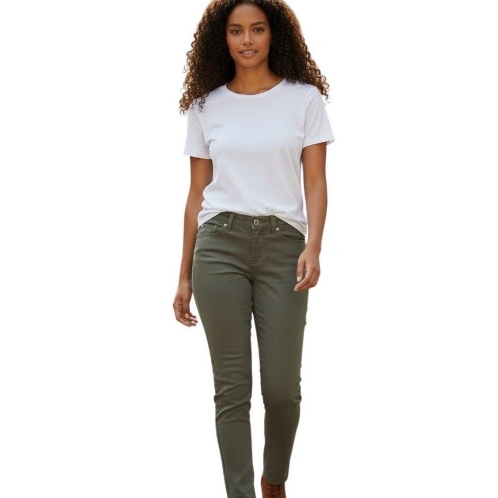 7 For All Mankind Army Green Olive Denim Jeans Size 30 EUC